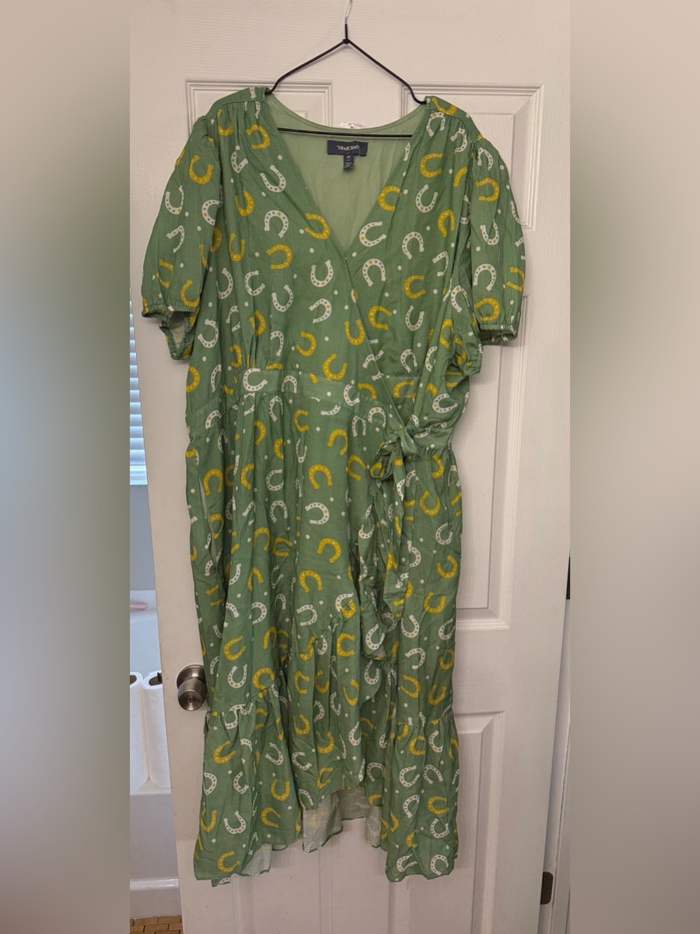 NWT ModCloth Lucky Horshoe 3x ruffled wrap dress - Picture 4 of 6